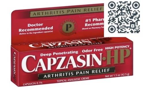 capzasin cream for nerve pain after knee replacement with QR code